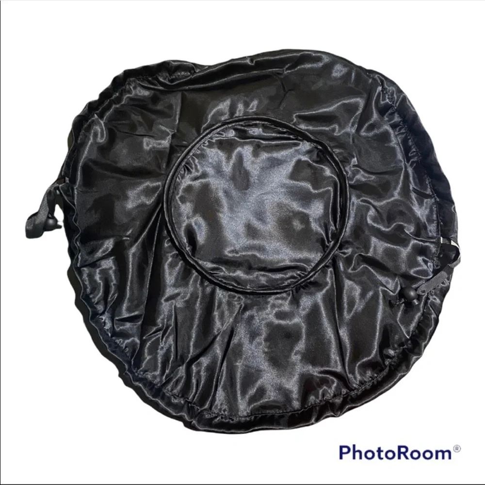 Loha Travel Makeup Bag Lay & Play Black Bunny Ears Drawstring Makeup Travel Bag
